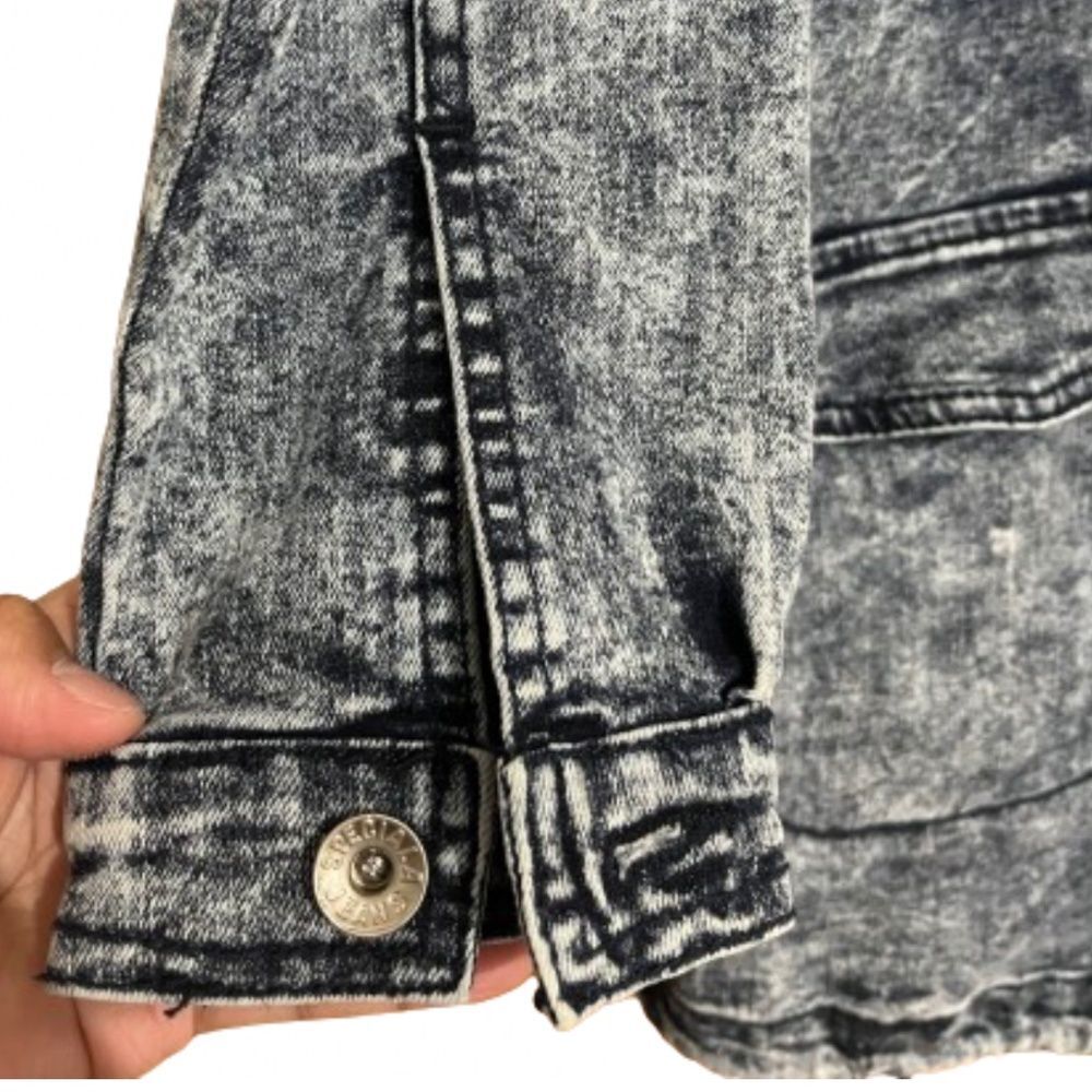 Rare Special A Women’s Blue Denim Hooded Dress Jacket w/ Toggles at Front Sz-M - Picture 5 of 6